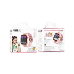 Дитячий смарт годинник Hoco Y101, 4G GPS Wi-Fi HD камера 1.83" HD-дисплей Pink Box - мініатюра 2