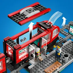 Конструктор LEGO City Трамвай і вокзал у центрі міста 811 деталей (60423) - мініатюра 8