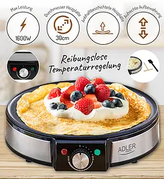 Електрична блинниця Adler AD 3058 30 см 1600 Вт, антипригарна поверхня, терморегулятор - мініатюра 4