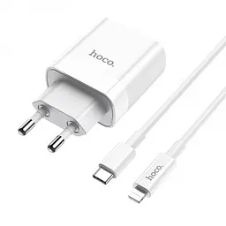 Мережевий зарядний пристрій Hoco C80A Rapido PD18W+QC3.0 charger set Type-C to Lightning - мініатюра 2