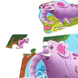 Пазли Roter Kafer Зоопарк 2 в 1 у тубусі 59 елементів (RK1080-02) - мініатюра 3