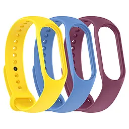 Комплект силіконових ремінців для фітнес браслетів Xiaomi Mi Band 5/6/7, Silicone, viola, зі зручною застібкою, на фітнес трекер та смарт годинник, ArmorStandart (ARM87046) - мініатюра 2