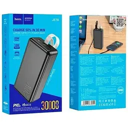 Зовнішній акумулятор Hoco Tacker Power Bank J87B 30000mAh чорний - мініатюра 4