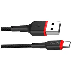 Дата кабель USB 2.0 AM to USB-C 1.0m 2.4А black ColorWay (CW-CBUC064-BK) - мініатюра 2