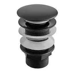 Донний клапан для раковини Zerix BV-02 без переливу автоматичний Click-Clack 1 1/4″ black ZX6018