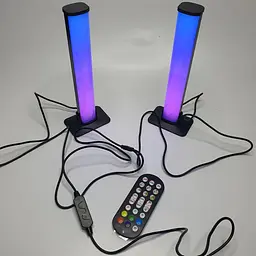 Комплект розумних ламп RGB світломузика 2 шт на робочий стіл Desktop Розумне смарт підсвічування телевізора кімнати Світлодіодні LED панелі з синхронізацією під музику для геймерів ігор стримів ТБ фонова атмосфера нічник світильник з керуванням з телефону - мініатюра 4