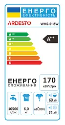 Пральна машина Ardesto з фронтальним завантаженням WMS-6115W, 6кг, 1000, A++, 45см, Дисплей, Білий (WMS-6115W) - мініатюра 9