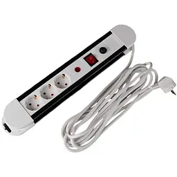 Мережевий фільтр Brille SF-3F/5ZV 3x1.5 WH/BK L100-017