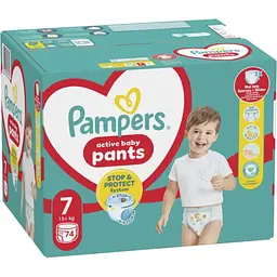 Уцінка. Підгузки-трусики Pampers Active Baby Pants 7 (17+ кг) 74 шт. - мініатюра 2