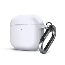Силіконовий чохол для навушників Apple AirPods 4, Hang Case, білий, ультратонкий захисний кейс товщиною 2 мм, захист від подряпин, пилу та ударів, компактний, з карабіном для кріплення, ArmorStandart (ARM81295)