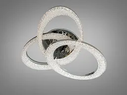 Сучасна стельова LED-люстра Diasha 5607/3L HR хром, кільця, 82W, 70 см, 13-20m2 - мініатюра 3