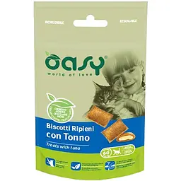 Лакомство для кошек Oasy Treats подушечки с тунцем 60 г