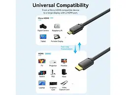 Кабель Vention HDMI to micro HDMI 1m Black (AGIBF) - мініатюра 5