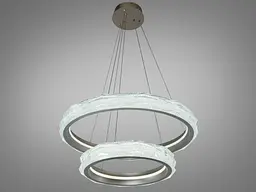 Золота підвісна LED-люстра Diasha 583-600+400G, 2 кільця, 152Вт, 60 см, до 21 м² - мініатюра 2