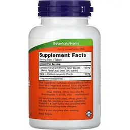 Натуральна добавка Now Horny Goat Weed Extract 750 мг 90 таблеток - мініатюра 2