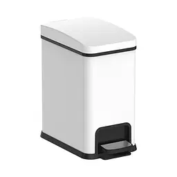 Відро для сміття з плавним закриттям прямокутне Koer TC-010108-08 8 л white KR5592, Білий матовий - мініатюра 4