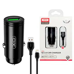 АЗП XO CC39 QC3.0 18W Car charger with Lighting suit ( NB103 ) Black
