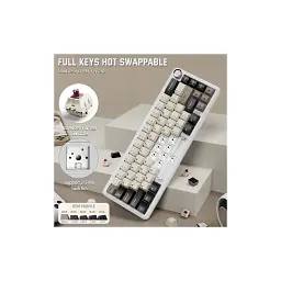 Клавіатура Attack Shark X66 RGB Wireless/Bluetooth/USB UA White Cheese (X66CW_AS) - мініатюра 7