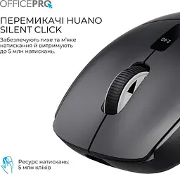 Миша OfficePro Silent Click Wireless Black (M398B) - мініатюра 9