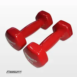 Гантель для фітнесу 2.0 кг EasyFit із вініловим покриттям червона - мініатюра 4