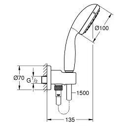 Душовий гарнітур Grohe New Tempesta 100 2 режими струменя 30412 - мініатюра 3