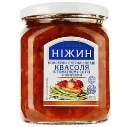 Фасоль Ніжин в томатном соусе с овощами 450 г (153438)