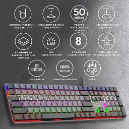 Клавіатура GamePro MK145R Red Switch Dark Gray [121475] - мініатюра 8