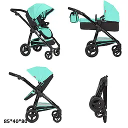 Коляска для ляльки 2в1 CARRELLO ULTRA 9696 GREEN з сумкою - мініатюра 2