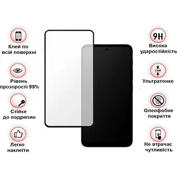 Захисне скло BeCover для Motorola Moto E30 / E40 Black (708143) - мініатюра 2