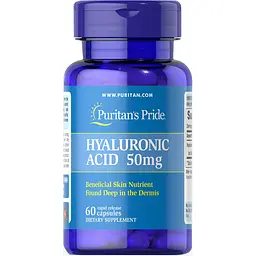 Препарат для суглобів і зв'язок Puritan's Pride Hyaluronic Acid 50 mg, 60 капсул