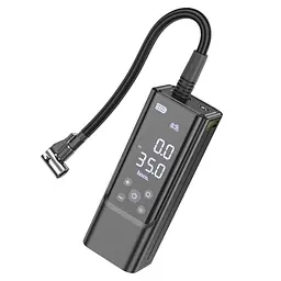 Портативний повітряний насос HOCO ZP7, до 10 атм, вбудований акумулятор 5000mAh, ліхтарик, Black, Box - мініатюра 6