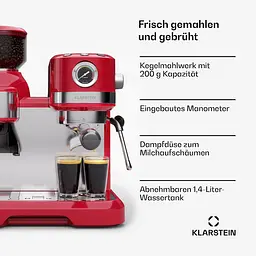 Кавоварка Klarstein Bella Café Espresso 1550 Вт (10046429) - мініатюра 3
