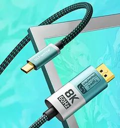 Кабель Ult Type-C to Display Port двонаправлений DP v1.4 4K 240Hz 8K 60Hz 1 метр - мініатюра 2