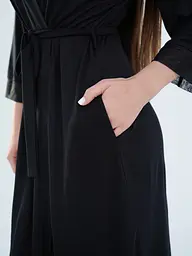 Халат для вагітних та годуючих мам з віскози для майбутніх мам у пологовий будинок та для дому XL Мамин Дом чорний - мініатюра 2