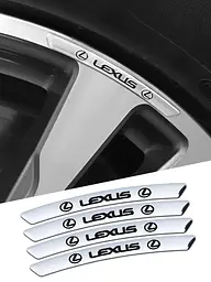 Емблема обода колеса Lexus 4 шт Алюміній наклейка на диски на скотчі Сірі - мініатюра 2