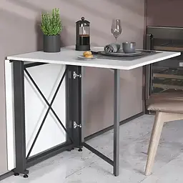 Стіл-книга трансформер Оріон 2 Ferrum-decor 750x1520x730 Чорний метал ДСП Біле 16 мм (FRD-104583)