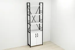 Етажерка 4/60 Ferrum-decor Серії Конект із тумбою 179x60x28 Чорний ДСП Білий (FRD-104484) - мініатюра 2