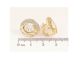 Сережки Xuping англійська застібка Позолота 14K "Візерунок з кристалами" 301618 - мініатюра 2