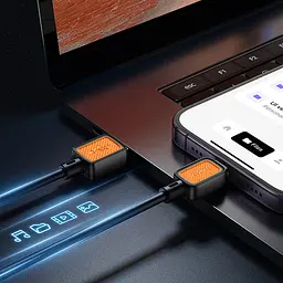 Дата кабель Hoco X108 Benefit USB to Lightning 2.4A (1m) Black - мініатюра 5