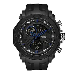 Наручний годинник чоловічий 6012 Black-Blue Sanda acs0030970