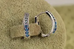 Сережки Xuping Jewelry Сапфірова лагуна 1.6 см сріблясті - мініатюра 2