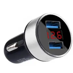 Автомобільний зарядний пристрій на 2 USB чорну АЗУ HZ HC6