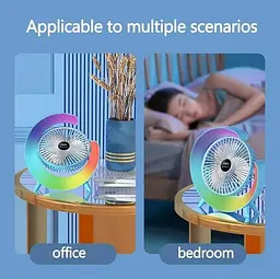 Настільний вентилятор безшумний з підсвічуванням RGB Fan Colorful Desktop 19030 блакитний - мініатюра 5