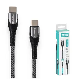 Дата кабель USB-C to USB-C 2.0m PD Fast Charging 65W 3A grey ColorWay (CW-CBPDCC039-GR) - мініатюра 7