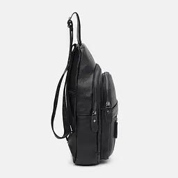 Чоловічий рюкзак через плече Borsa Leather k1338-black 30х17х8 см Чорний - мініатюра 4