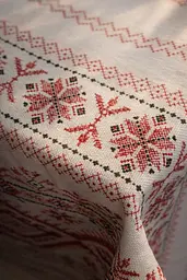 Скатертина Ecotton 150х180 см бавовняна в етно стилі з українською вишивкою біла (23699) - мініатюра 2