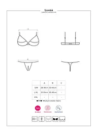 Комплект білизни Obsessive Luvae otwarty, L/XL (чорний) - мініатюра 9