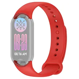 Силіконовий ремінець для фітнес браслетів Xiaomi Mi Band 8 Smart Band 9/10, Silicone, red, зі зручною застібкою, на фітнес трекер та смарт годинник, ArmorStandart (ARM86914)