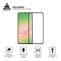 Захисне скло на Samsung Galaxy A57 5G з олеофобним покриттям, Pro, повне проклеювання, антистатичний і пиловідштовхуючий шар, 9H, самоклеючеся, 2.5D, на весь екран, антистатичний клей, ArmorStandart (ARM89662) - мініатюра 2