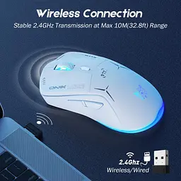 Комп'ютерна мишка Onikuma бездротова ігрова CW917 з підсвіткою Bluetooth 2.4GHz акумуляторна ергономічна для ПК - мініатюра 6